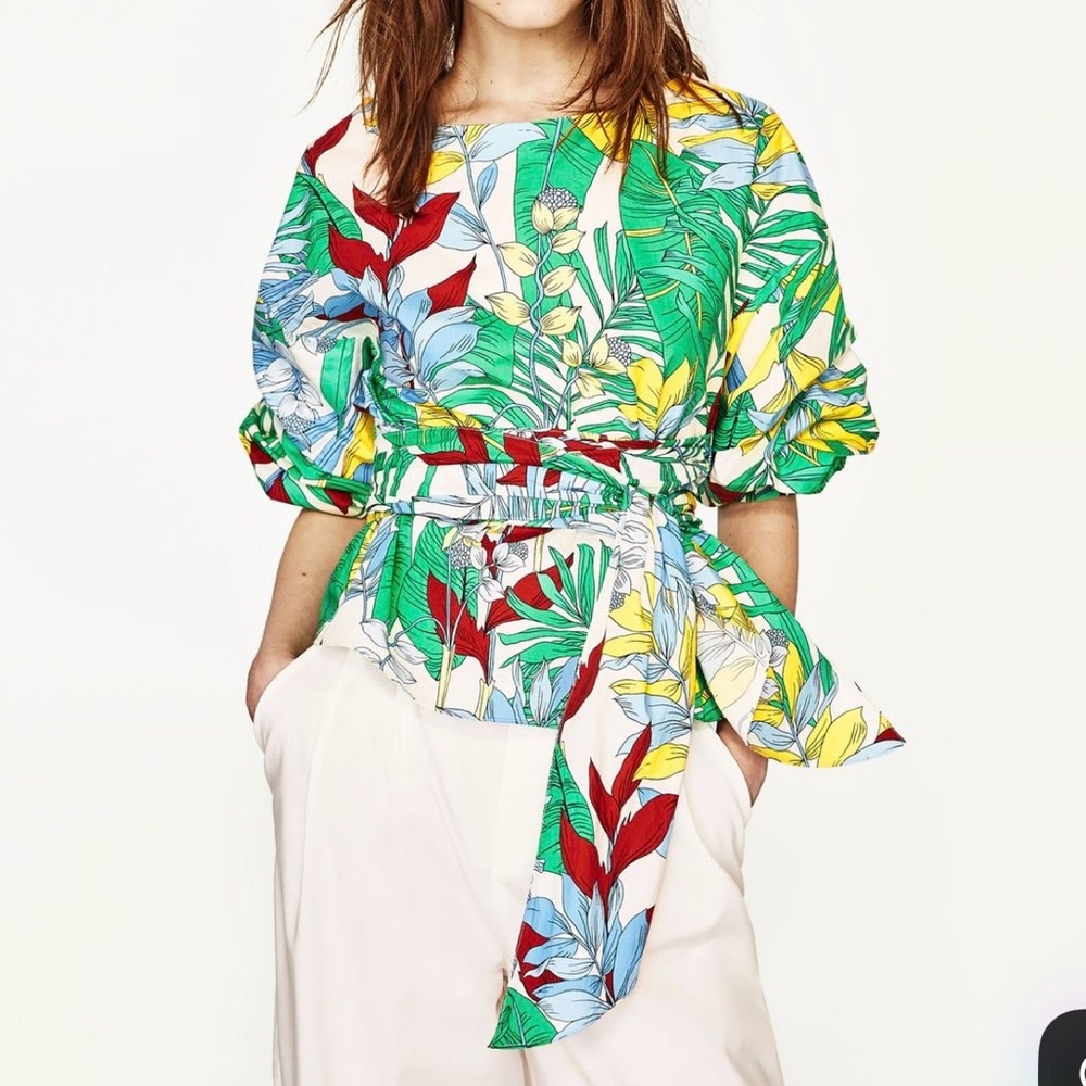 Zara Multicolor Floral Blouse